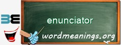 WordMeaning blackboard for enunciator